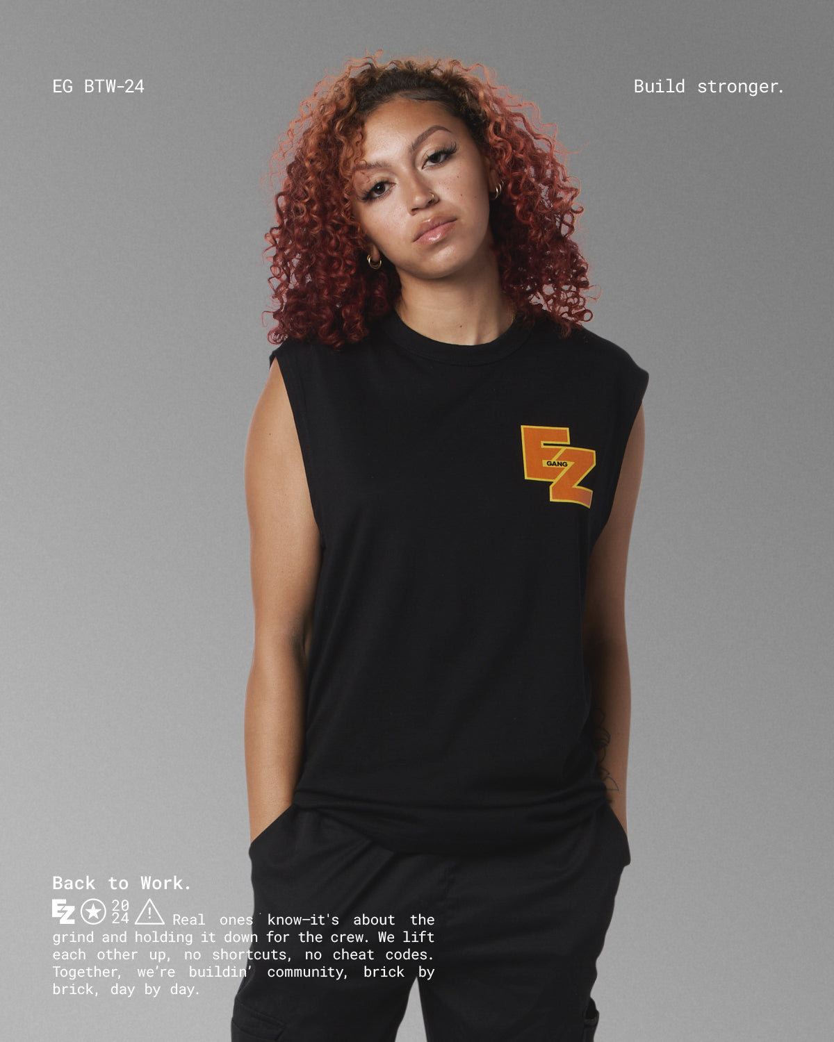 BACK TO WORK ACTIVE TEE BLK