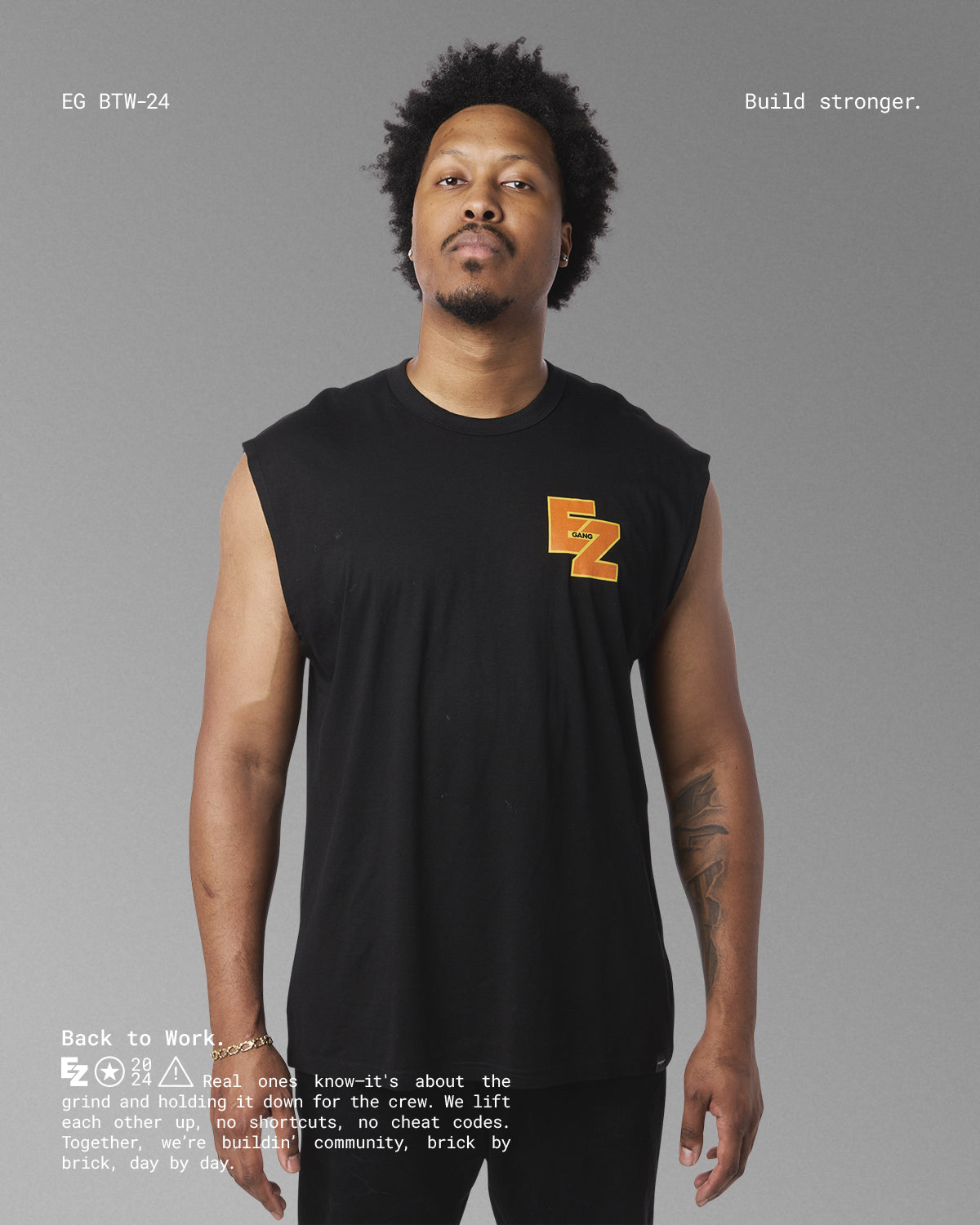 BACK TO WORK ACTIVE TEE BLK